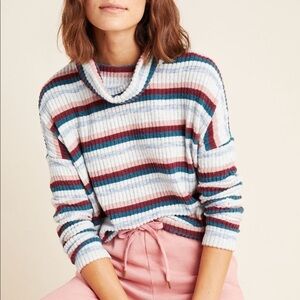 Anthropologie Saturday Sunday Pippa Hacci Turtleneck Striped LS Top Size XS